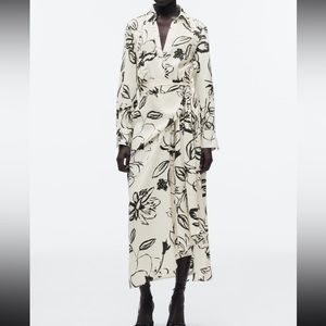 Zara printed shirt dress size M